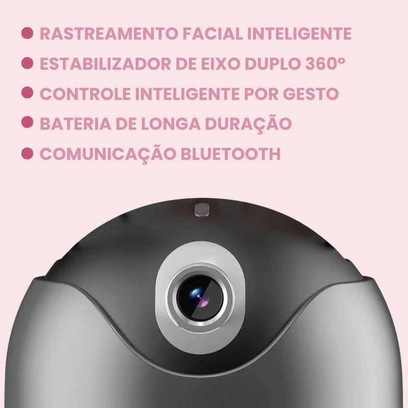 Estabilizador/ Suporte Para Celular com Rastreamento Facial Automático - FaceTrack 360°