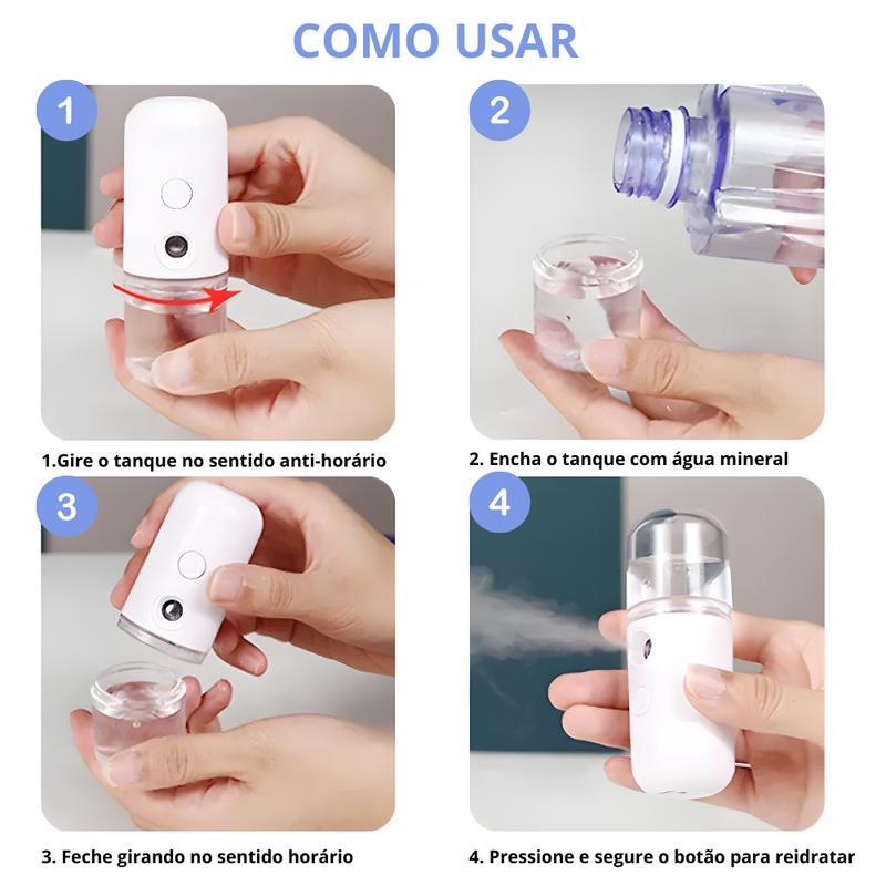 Mini Vaporizador Facial Portátil - HidraNano