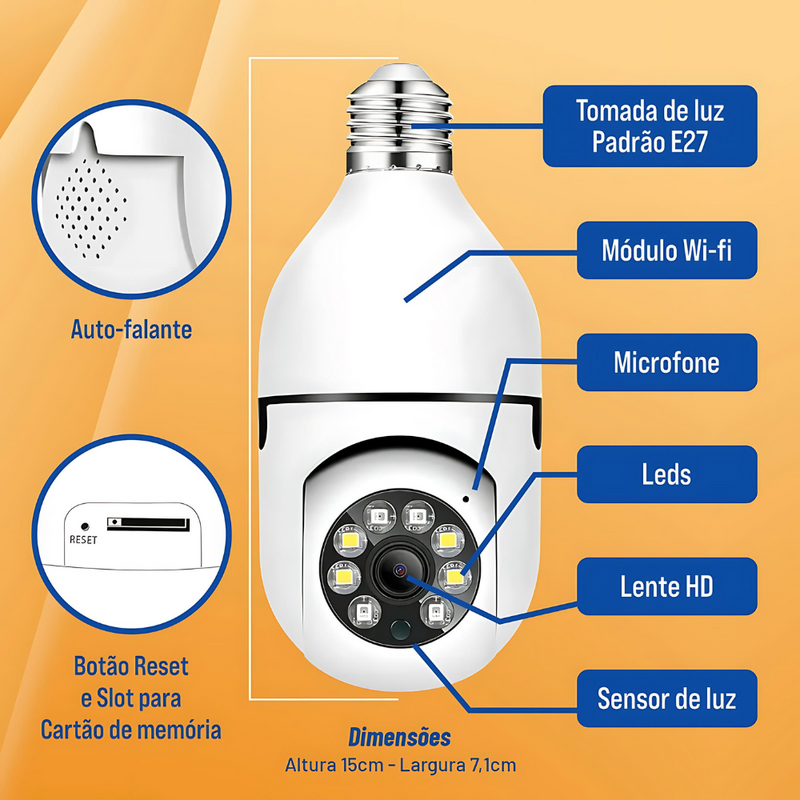 Câmera de Vigilância SecureVision 360º WiFi - Segurança Residencial e Monitoramento