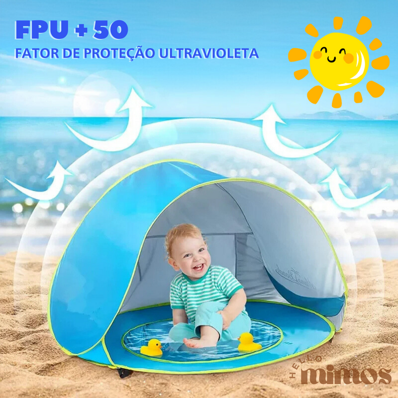 Safe Splash - Tenda Portátil e Piscina Infantil com Proteção UV