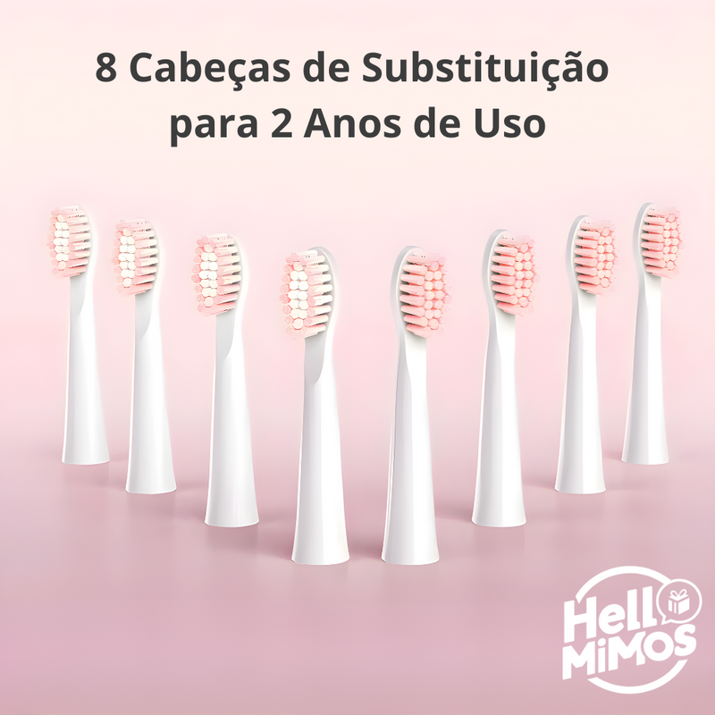 Escova de Dentes Elétrica Recarregável + 8 Refis - Fairywill