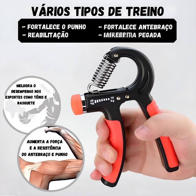 PowerGrip Pro - Pegada Ajustável para Treino de Força e Fisioterapia